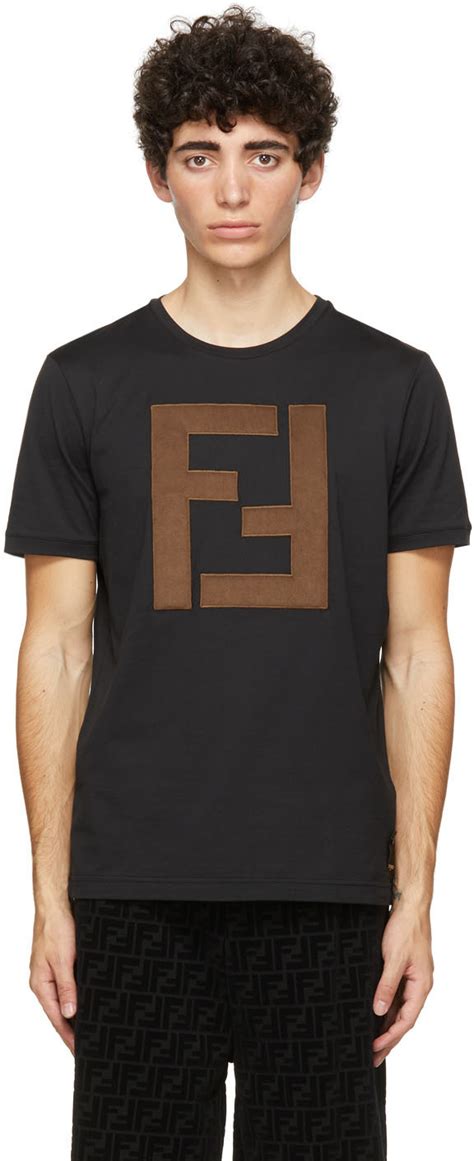 fendi black ff patch t shirt|T.